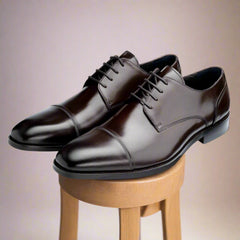 John White Mens Brown Broad Derby Shoes - Barucci