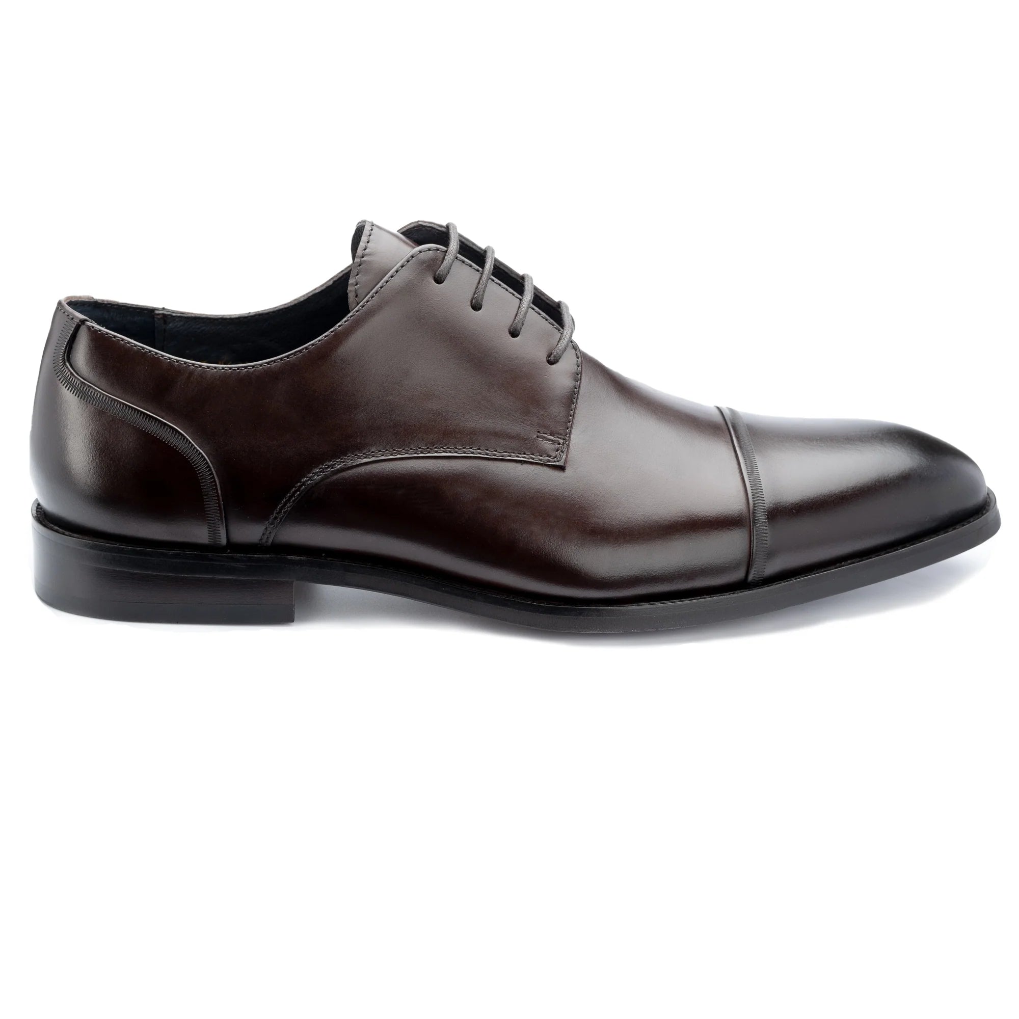 John White Mens Brown Broad Derby Shoes - Barucci