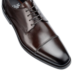 John White Mens Brown Broad Derby Shoes - Barucci