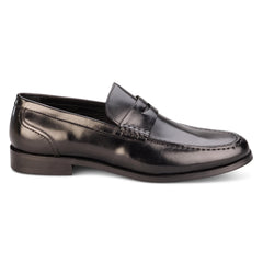 John White Mens Black Downey Penny Loafer - Barucci