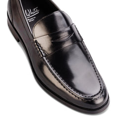 John White Mens Black Downey Penny Loafer - Barucci