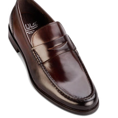 John White Mens Brown Downey Penny Loafer - Barucci