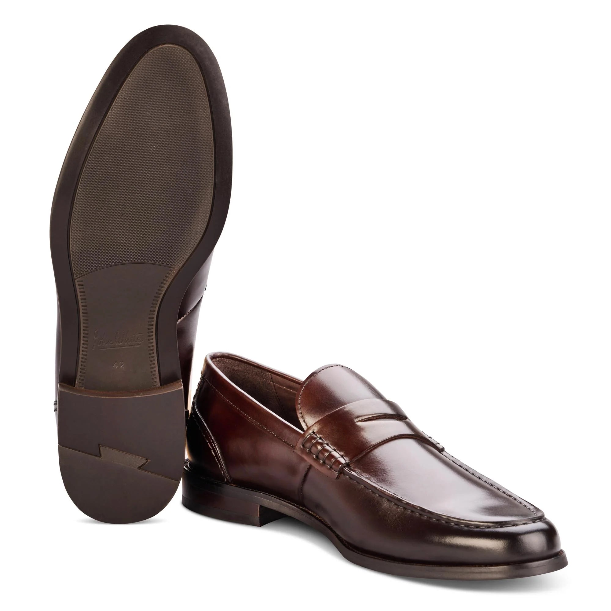 John White Mens Brown Downey Penny Loafer - Barucci