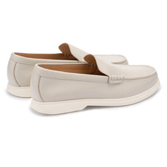 John White Mens Pearl Ethan Plain Tumbled Grain Loafer - Barucci