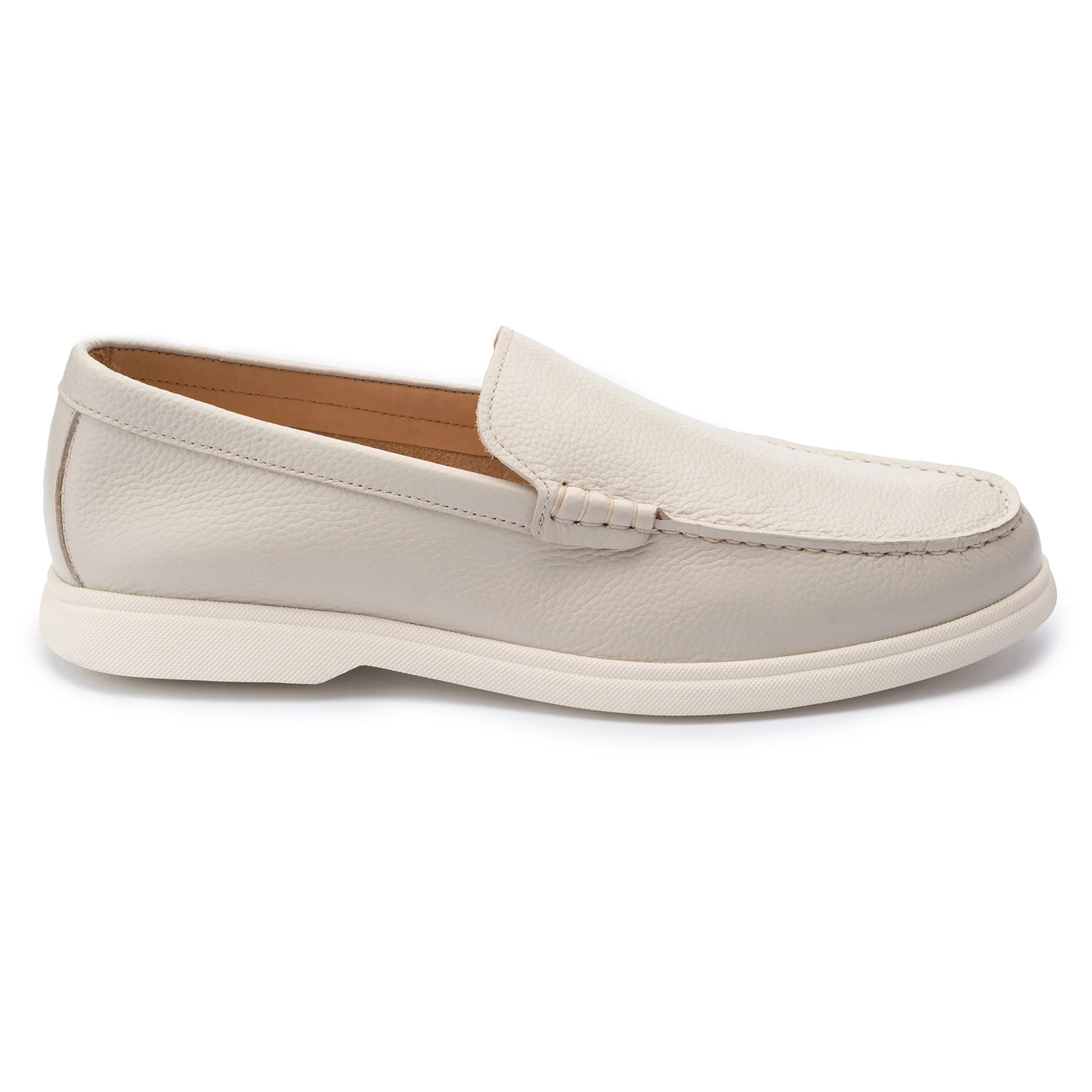John White Mens Pearl Ethan Plain Tumbled Grain Loafer - Barucci