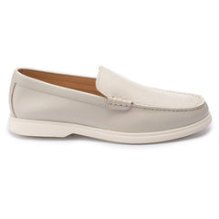 John White Mens Pearl Ethan Plain Tumbled Grain Loafer - Barucci