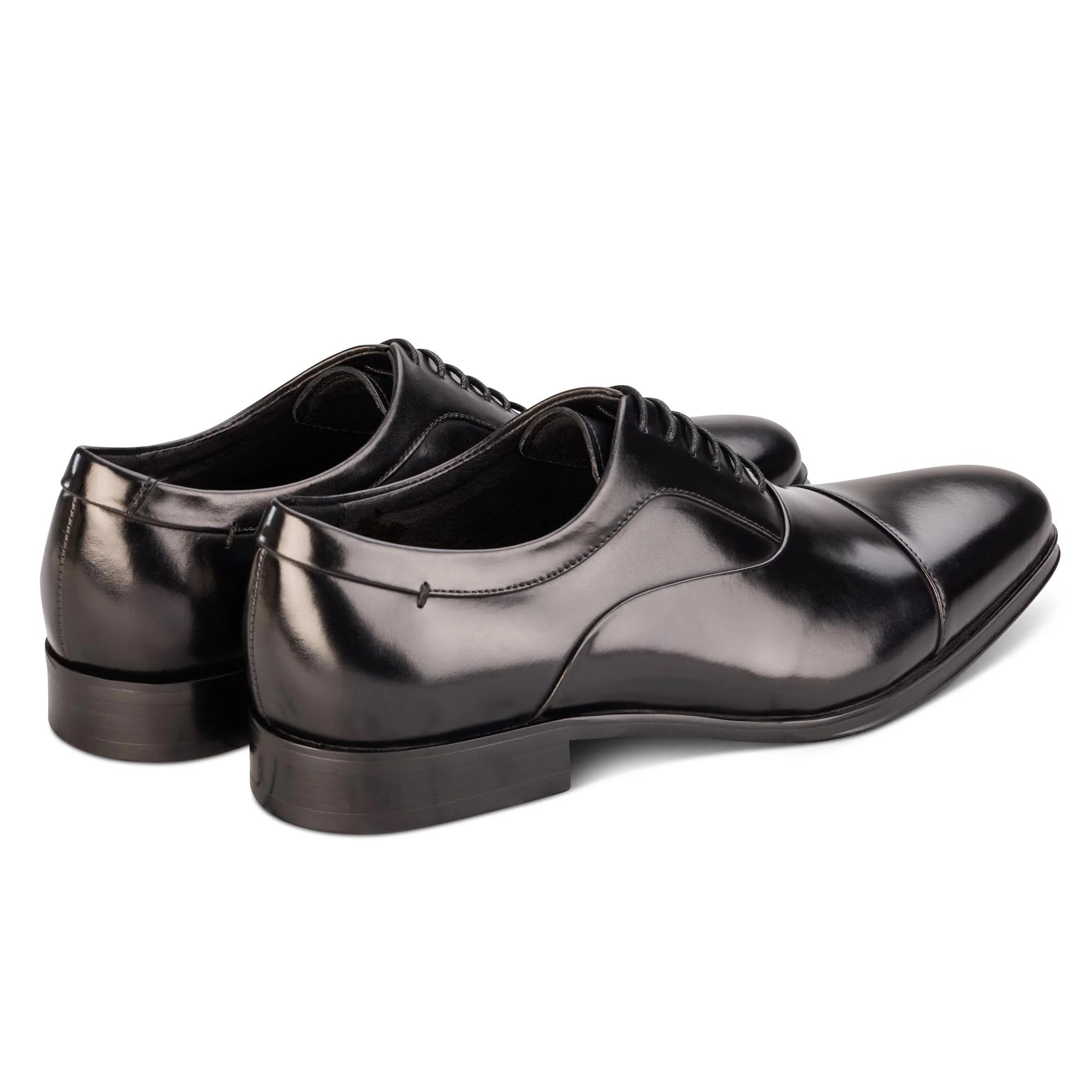 Men's Black Guildhall Capped Oxfords Shoes - Barucci
