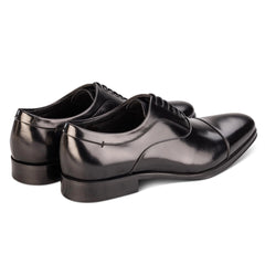 Men's Black Guildhall Capped Oxfords Shoes - Barucci