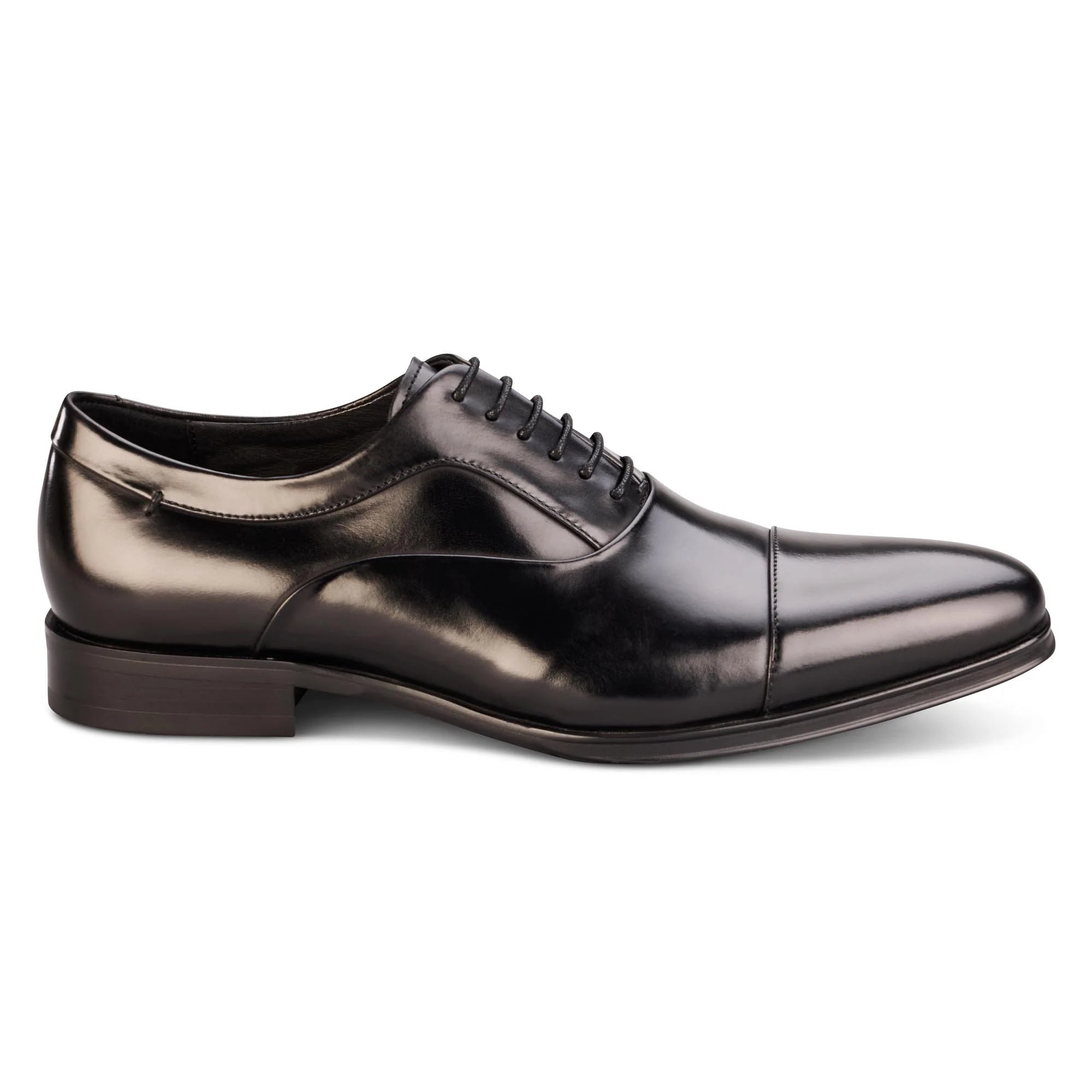 Men's Black Guildhall Capped Oxfords Shoes - Barucci