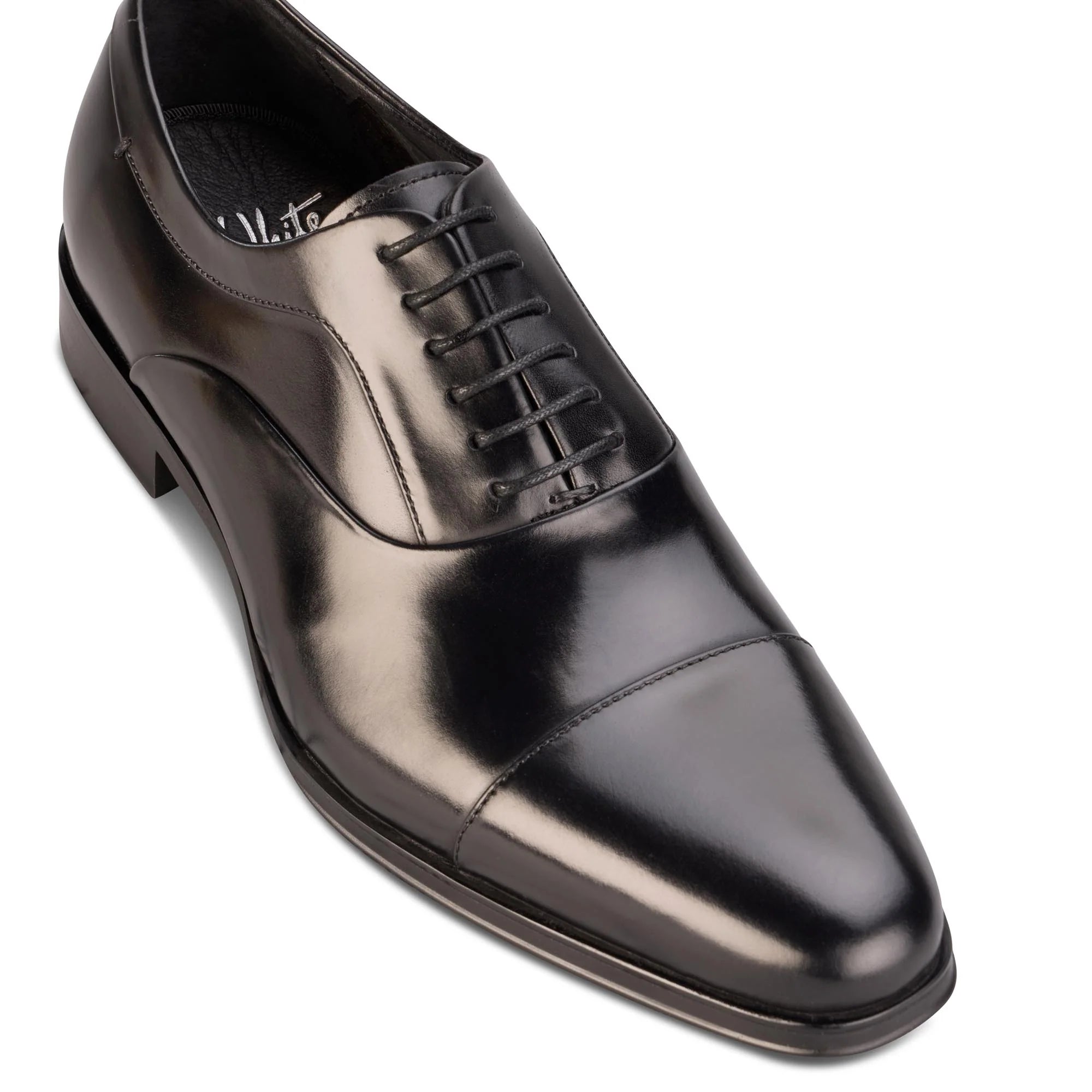 Men's Black Guildhall Capped Oxfords Shoes - Barucci