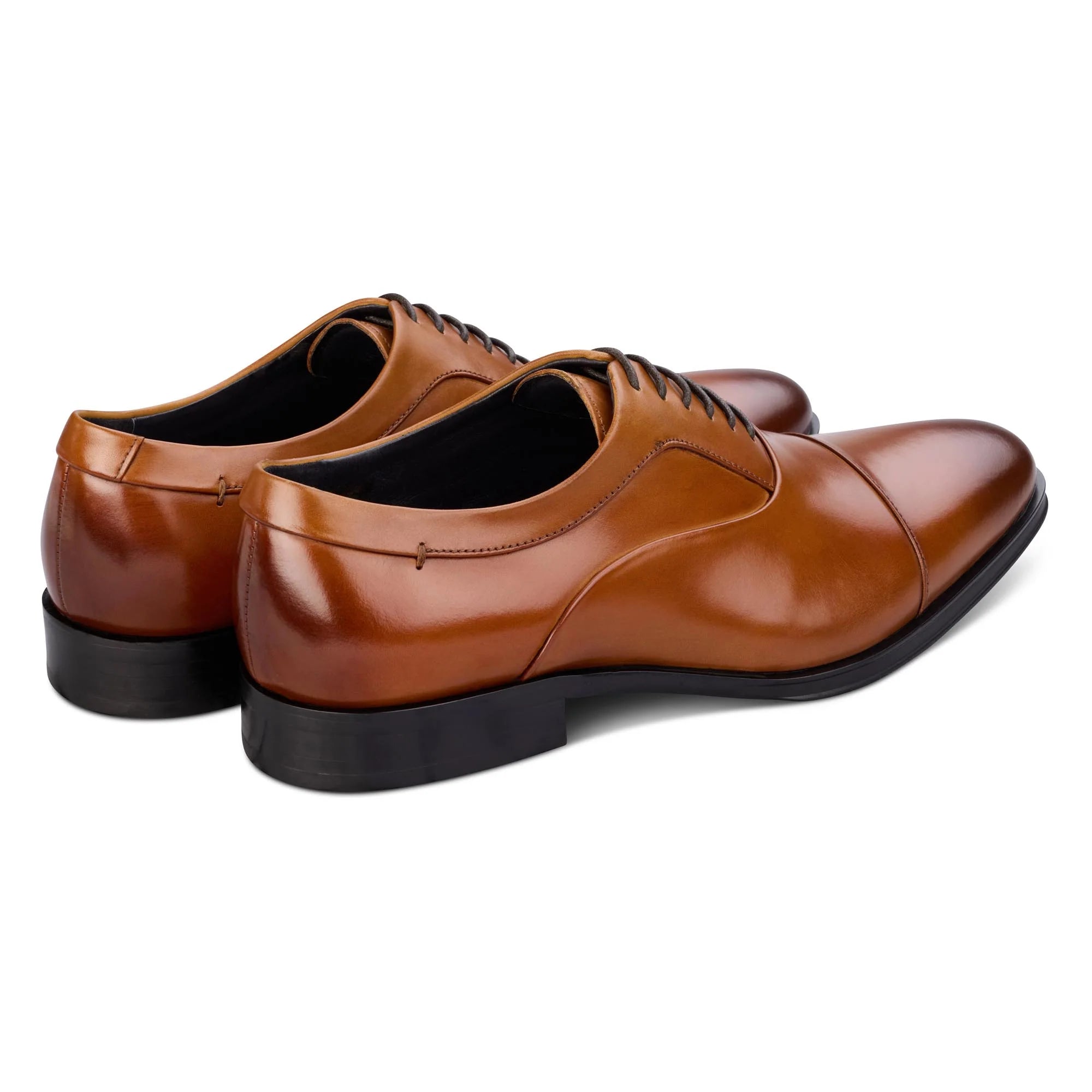 Men's Tan Guildhall Capped Oxfords Shoes - Barucci