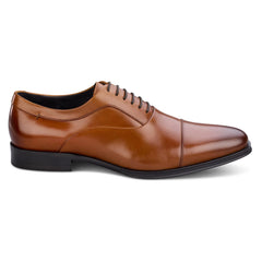 Men's Tan Guildhall Capped Oxfords Shoes - Barucci