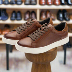 John White Mens Tan Hemsworth Sneaker - Barucci