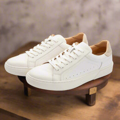 John White Mens White Hemsworth Sneaker - Barucci