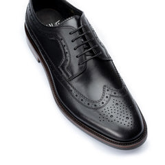 John White Mens Black Hogarth Brogue Shoes - Barucci