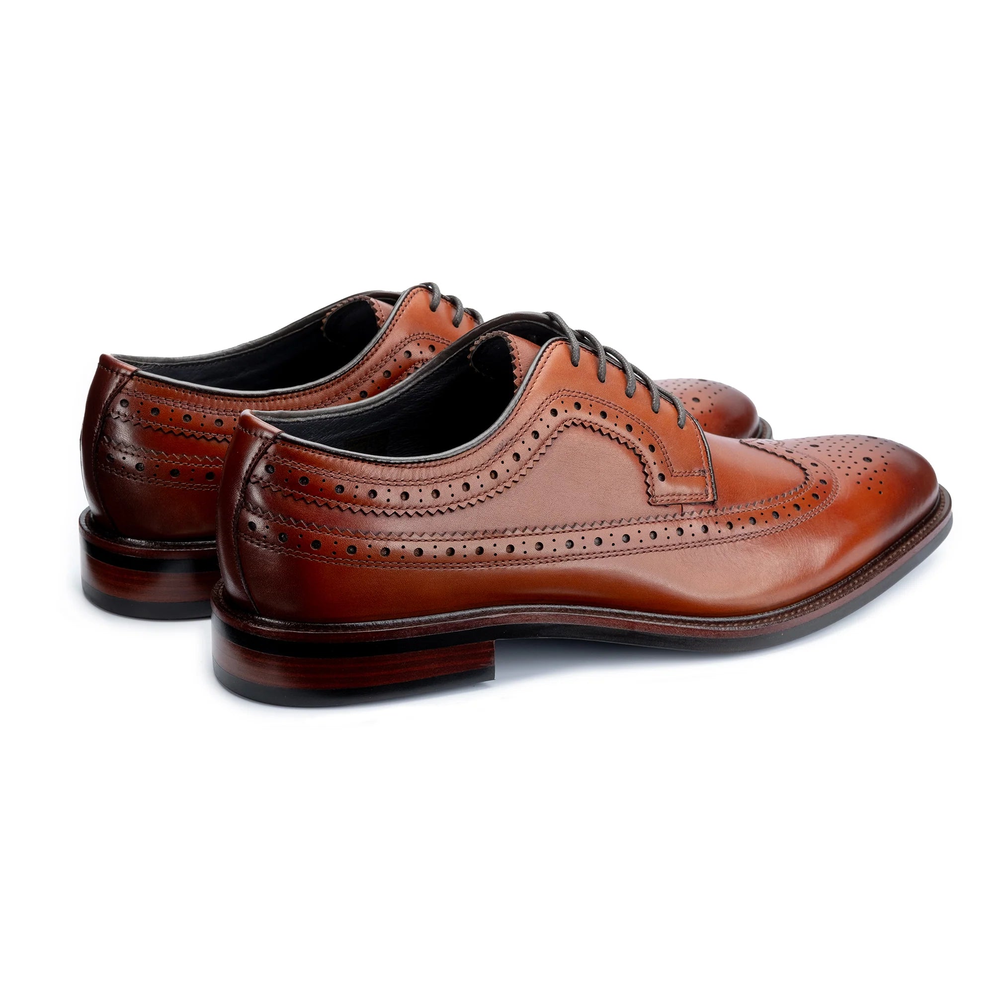 John White Mens Brown Hogarth Brogue Shoes - Barucci