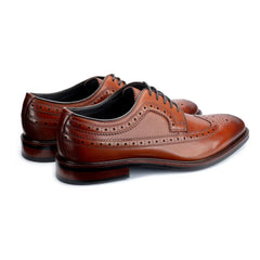 John White Mens Brown Hogarth Brogue Shoes - Barucci