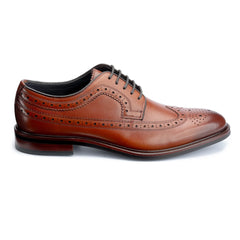 John White Mens Brown Hogarth Brogue Shoes - Barucci