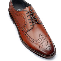 John White Mens Brown Hogarth Brogue Shoes - Barucci
