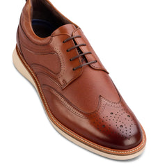 John White Mens Hopkins Tan Derby Shoes - Barucci