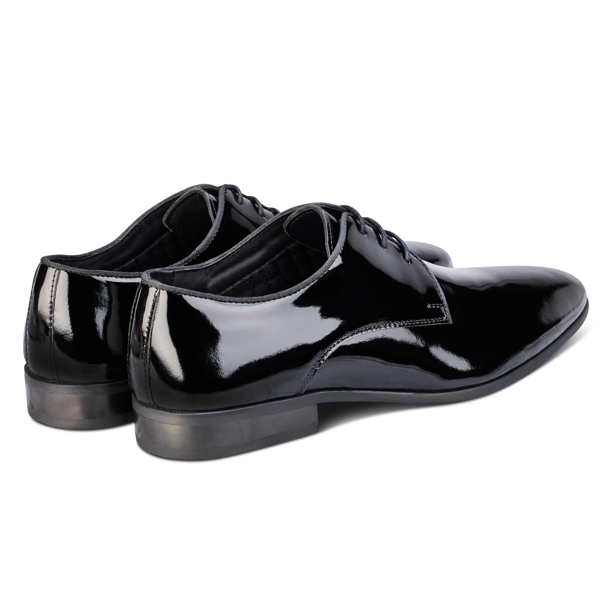 Men's Ivy Black Derby Shoes - Barucci