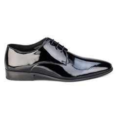 Men's Ivy Black Derby Shoes - Barucci
