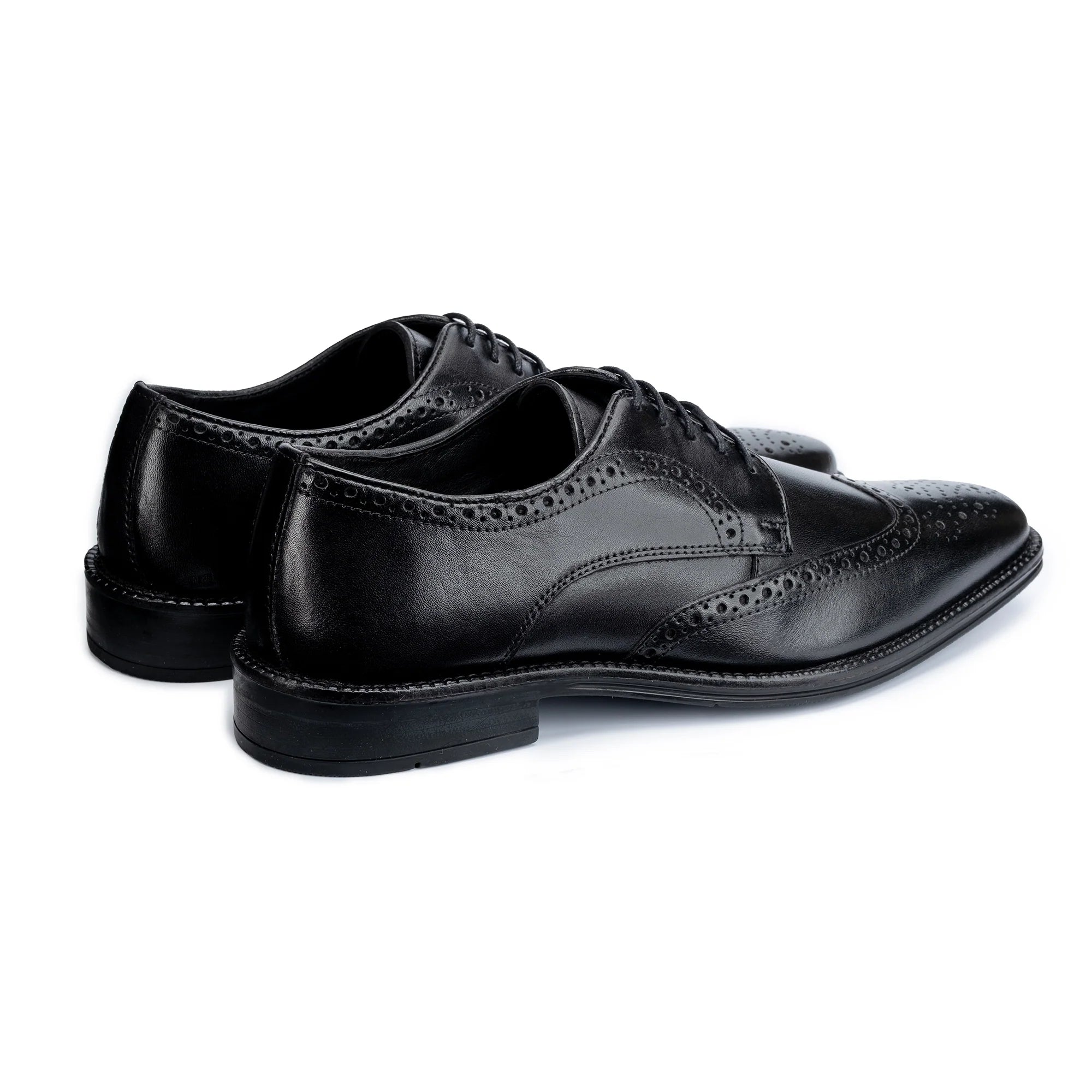 John White Mens Black Jermyn Derby Shoes - Barucci