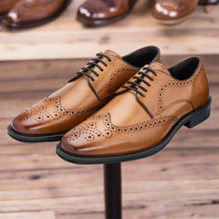 John White Mens Tan Jermyn Derby Shoes - Barucci