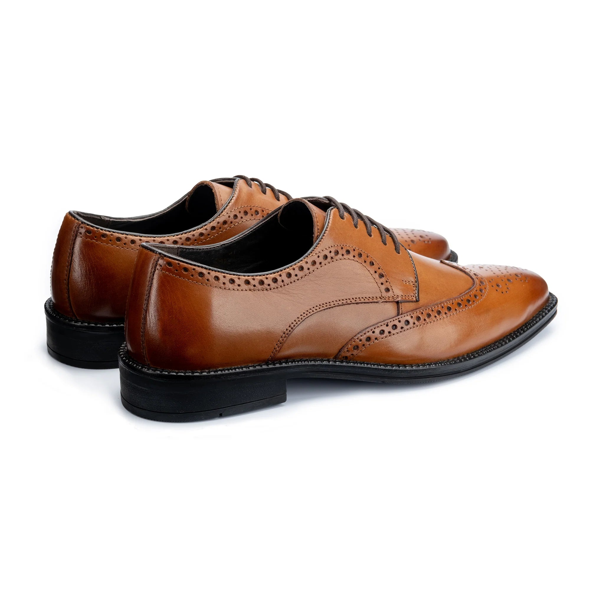 John White Mens Tan Jermyn Derby Shoes - Barucci
