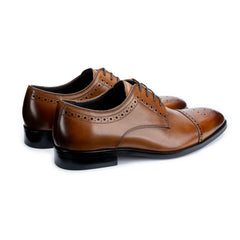 John White Mens Brown Lucan Semi-Brogues Shoes - Barucci
