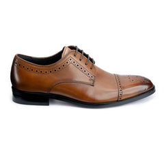 John White Mens Brown Lucan Semi-Brogues Shoes - Barucci
