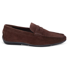 John White Mens McQueen Driving Brown Moccasins - Barucci