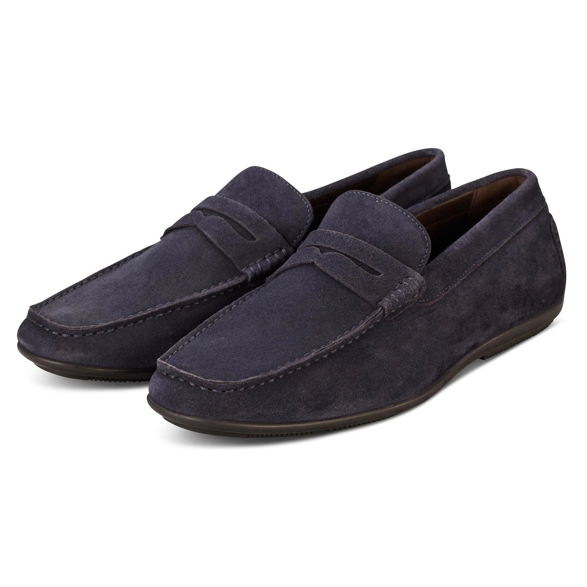 John White Mens McQueen Driving Navy Moccasins - Barucci