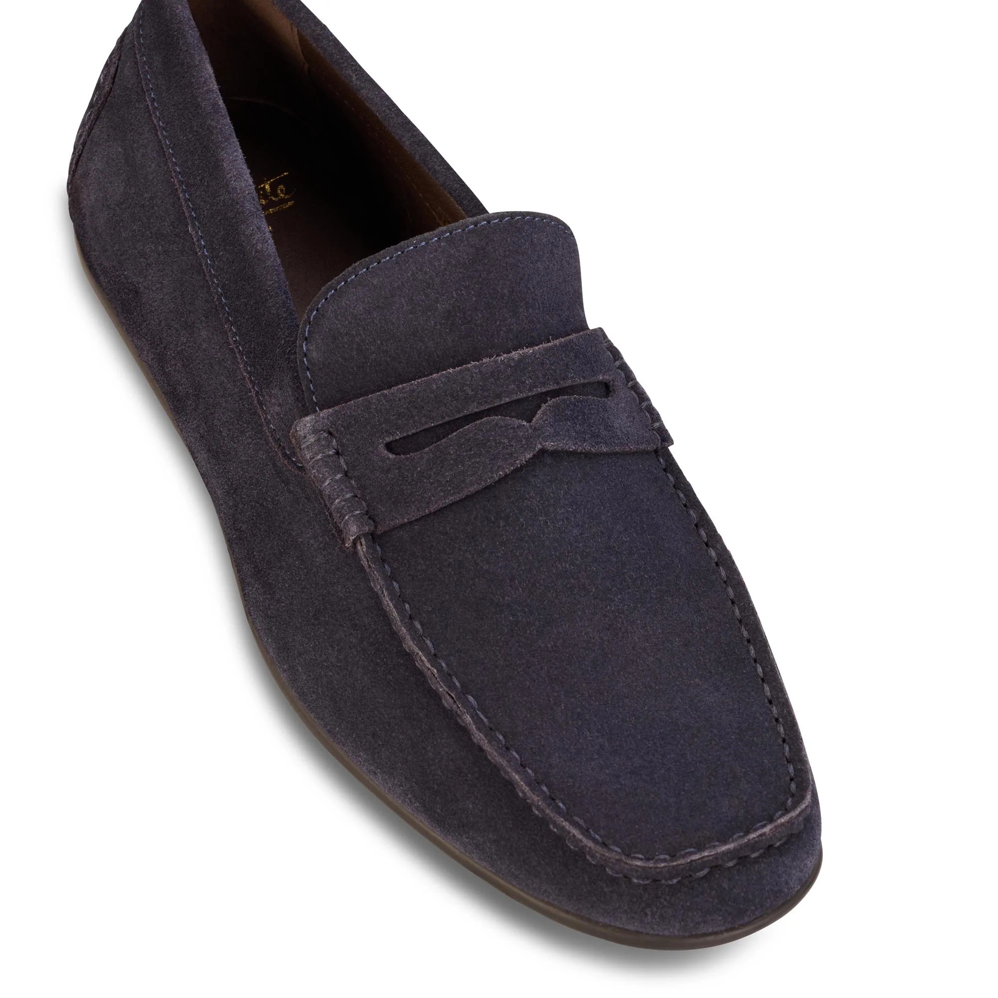 John White Mens McQueen Driving Navy Moccasins - Barucci