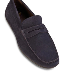 John White Mens McQueen Driving Navy Moccasins - Barucci
