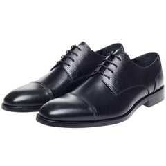 John White Mens Melton Black Derby Shoes - Barucci