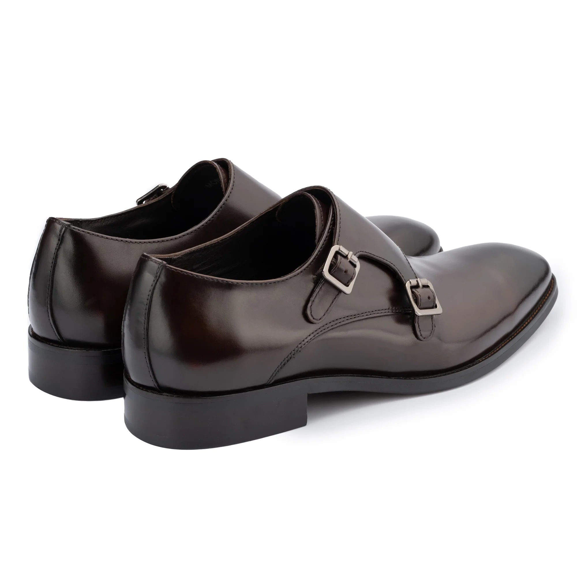 Men's Brown Monkton Double Monk Shoes - Barucci