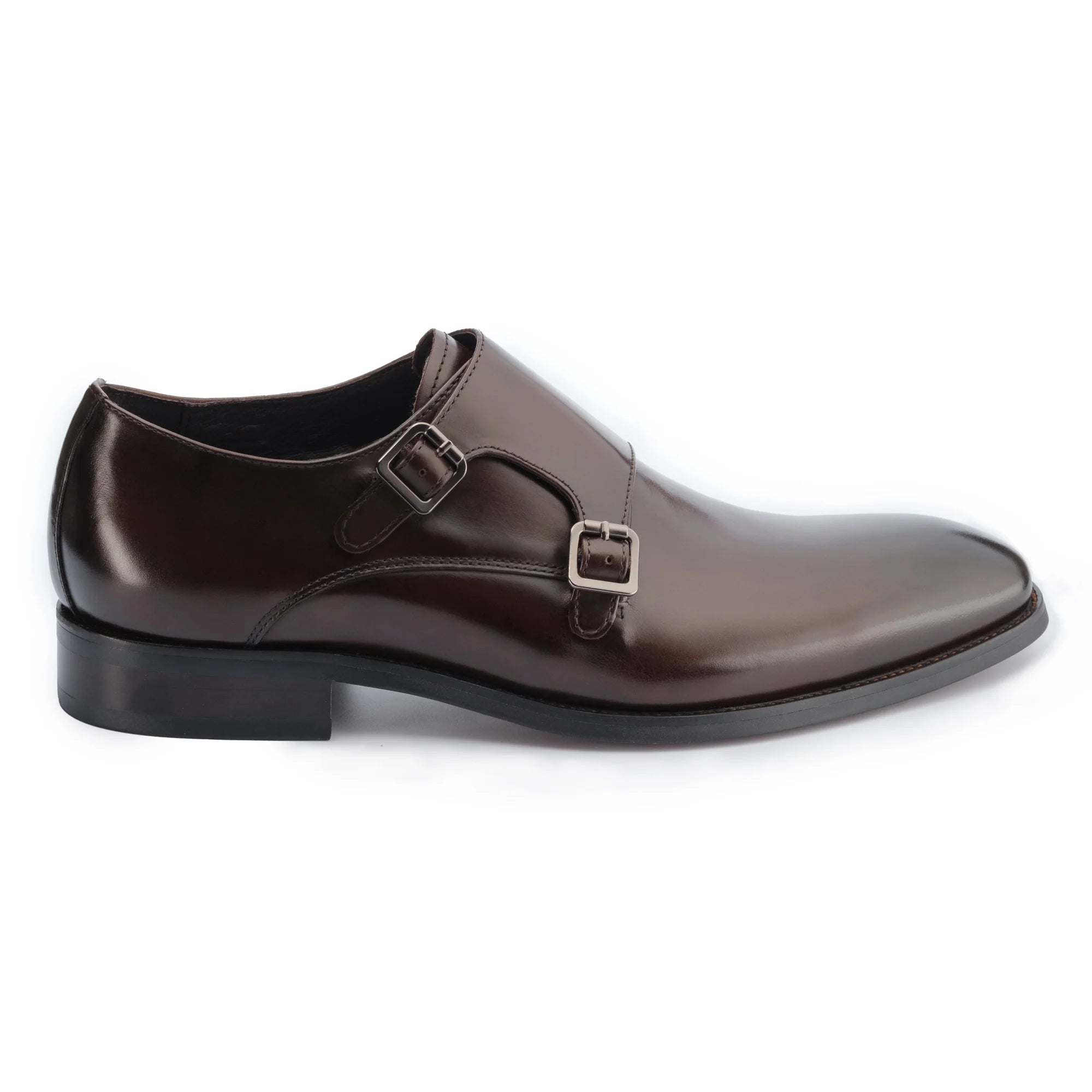 Men's Brown Monkton Double Monk Shoes - Barucci