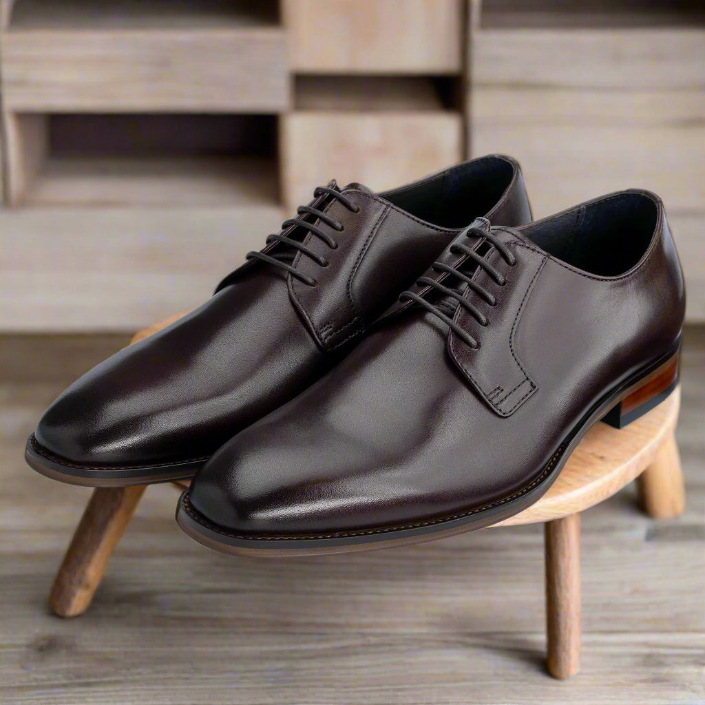 John White Mens Mumford Brown Derby Shoes - Barucci
