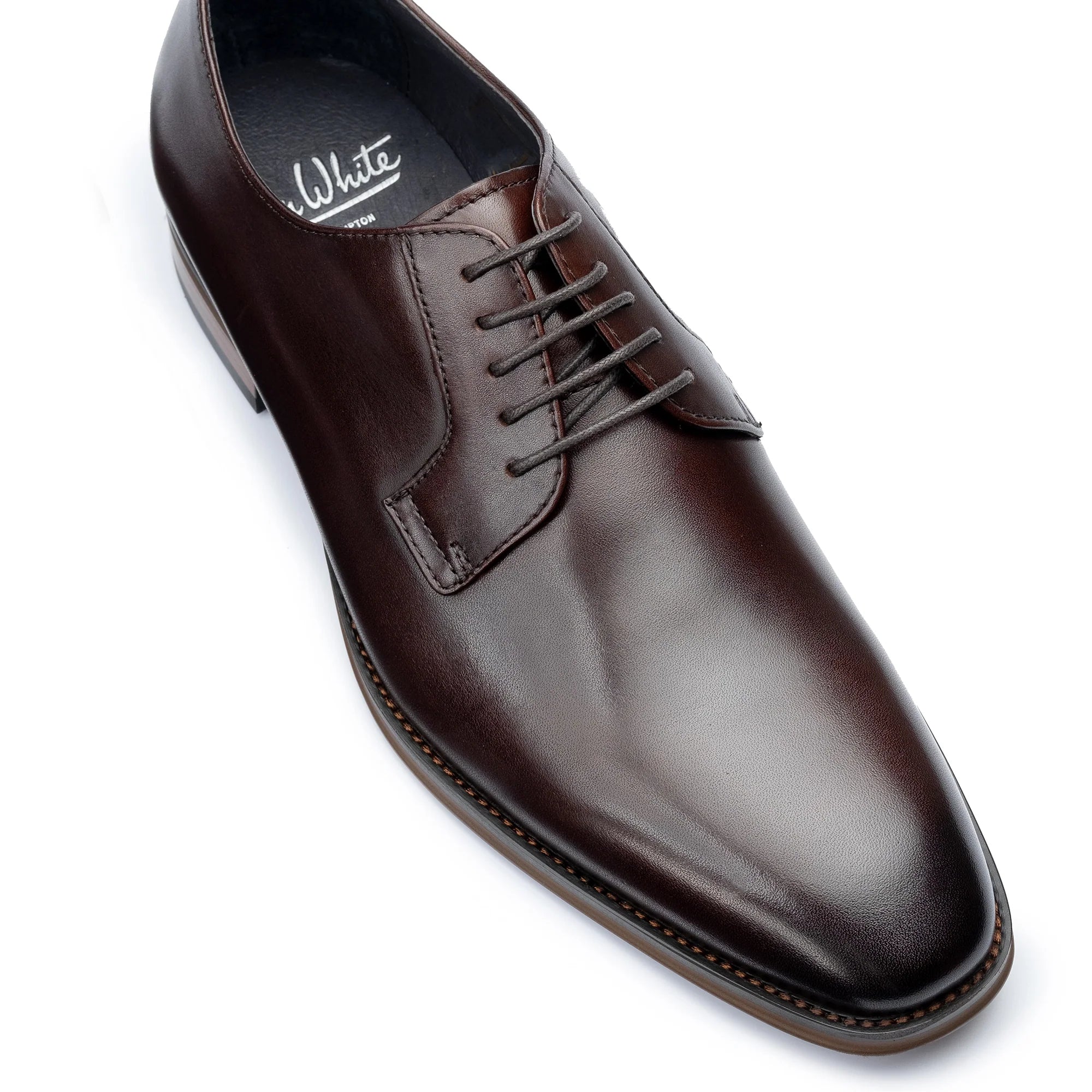 John White Mens Mumford Brown Derby Shoes - Barucci