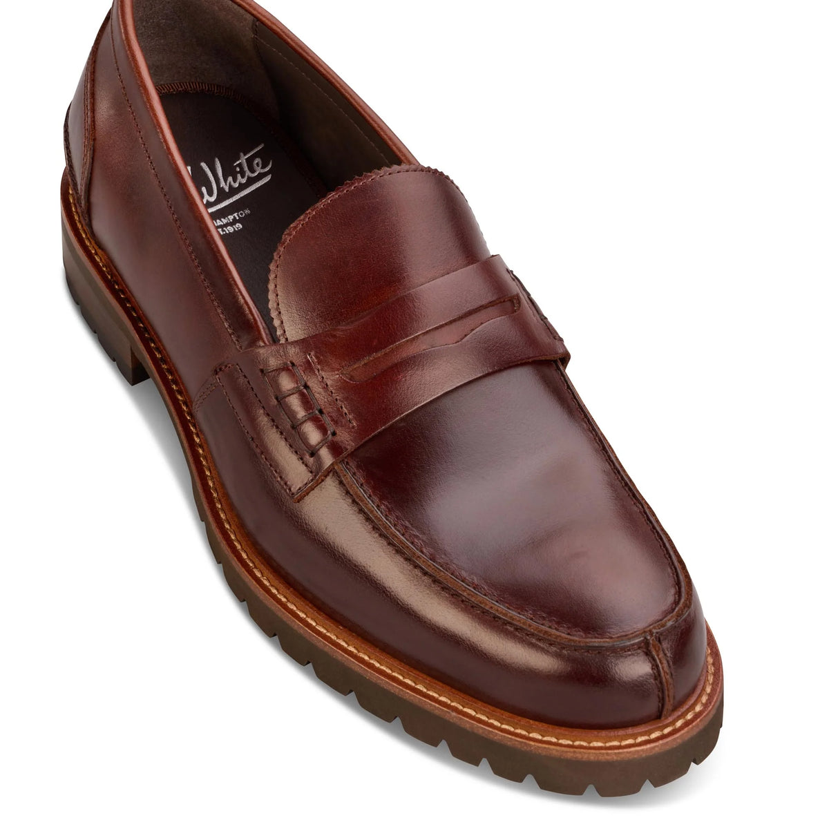 John White Mens Oxburgh Brown Penny Loafer
