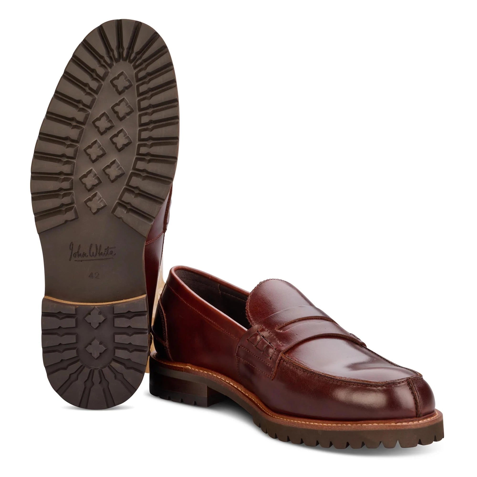 John White Mens Oxburgh Brown Penny Loafer - Barucci