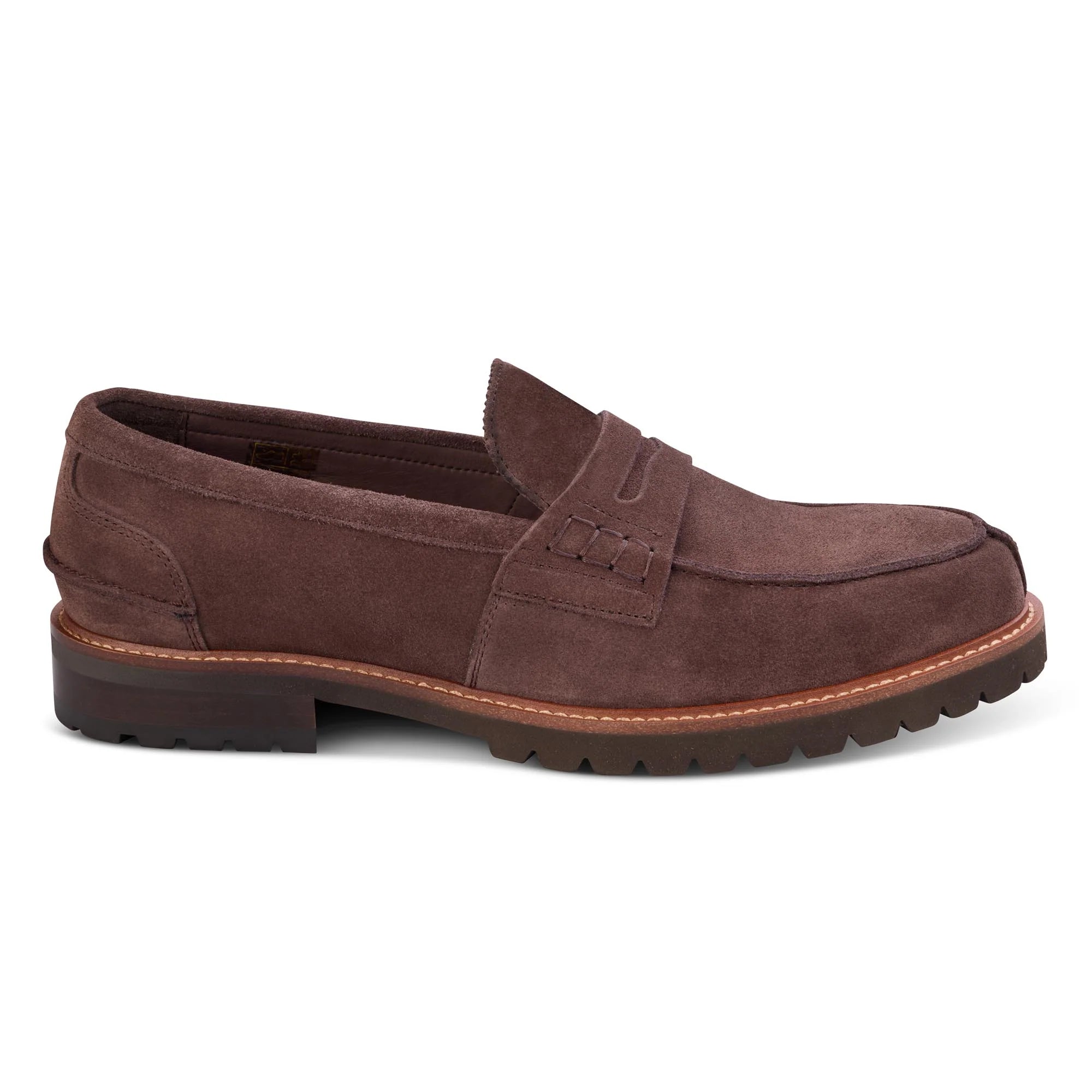 John White Mens Oxburgh Brown Suede Penny Loafer - Barucci