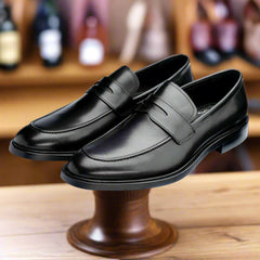 John White Mens Black Banff Penny Loafer - Barucci