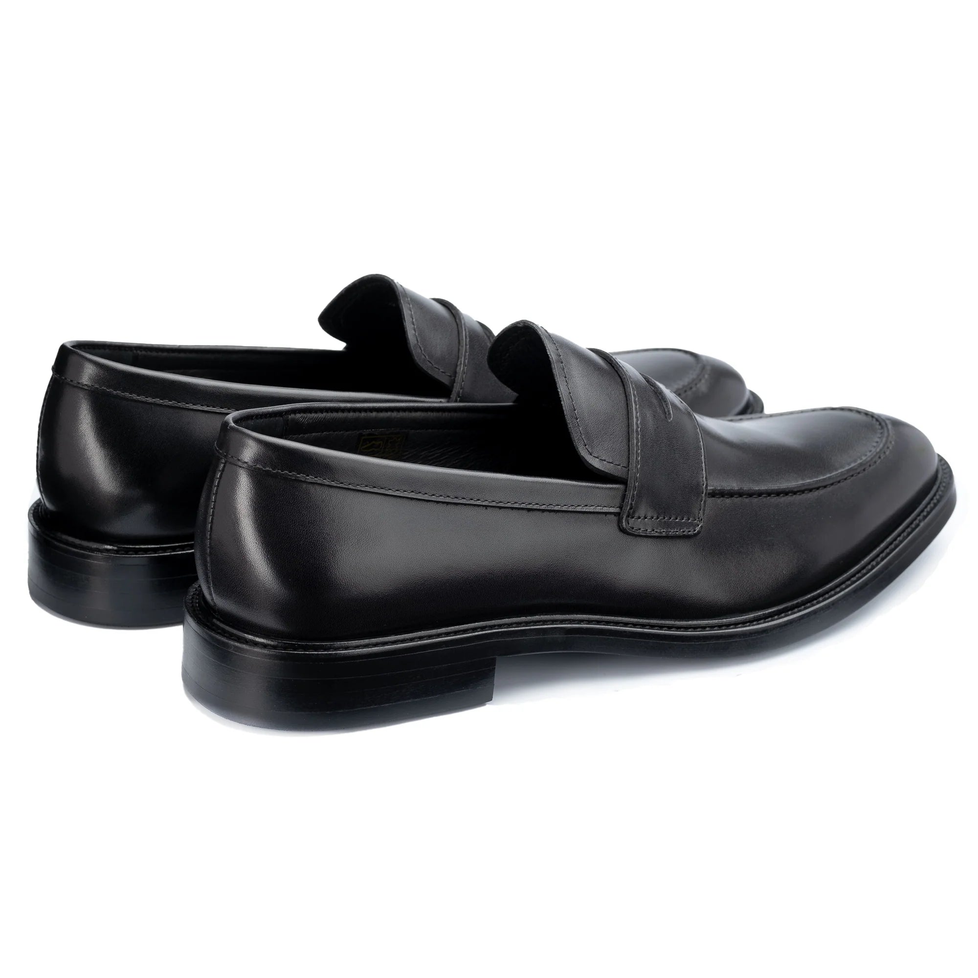 John White Mens Black Banff Penny Loafer - Barucci