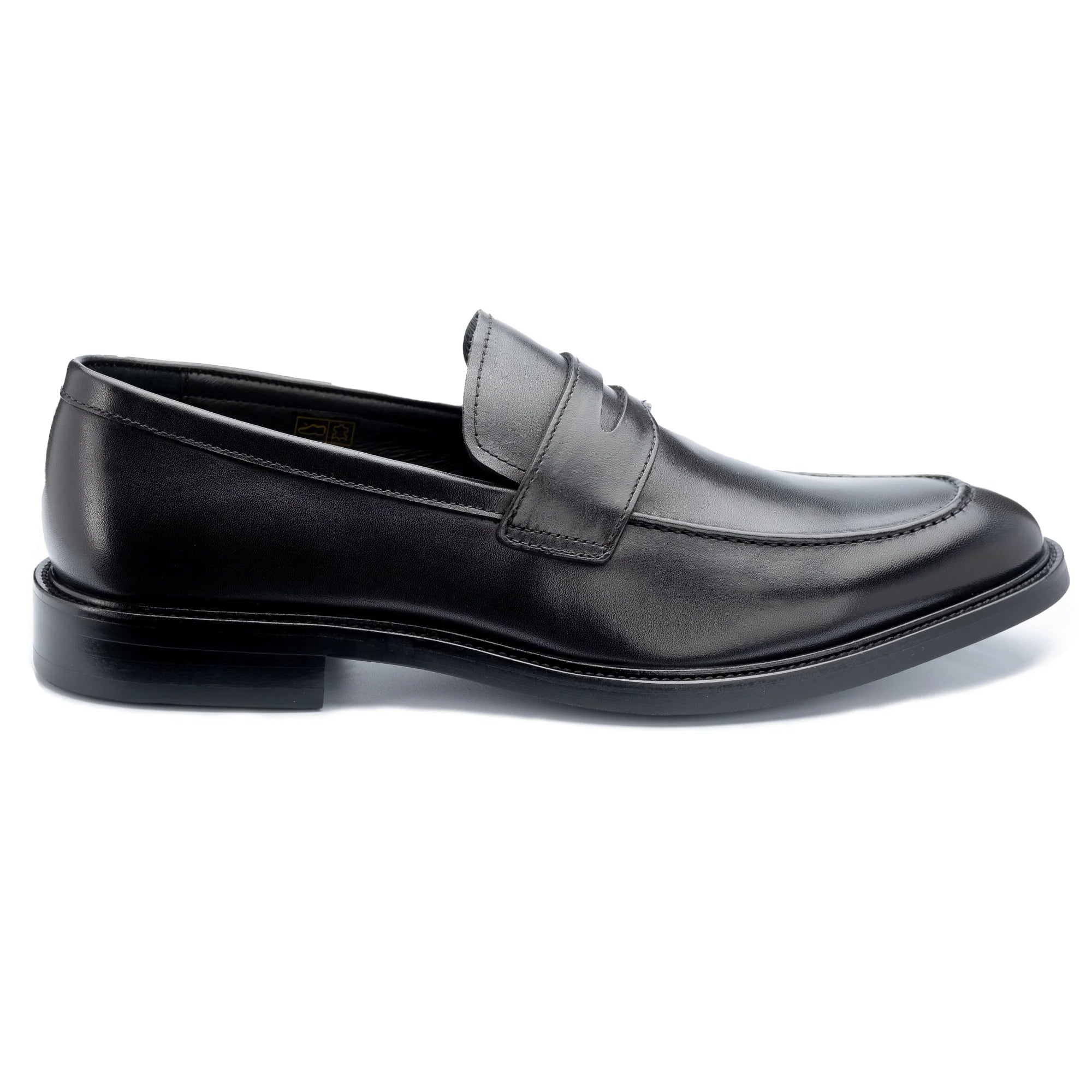 John White Mens Black Banff Penny Loafer - Barucci