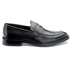 John White Mens Black Banff Penny Loafer - Barucci