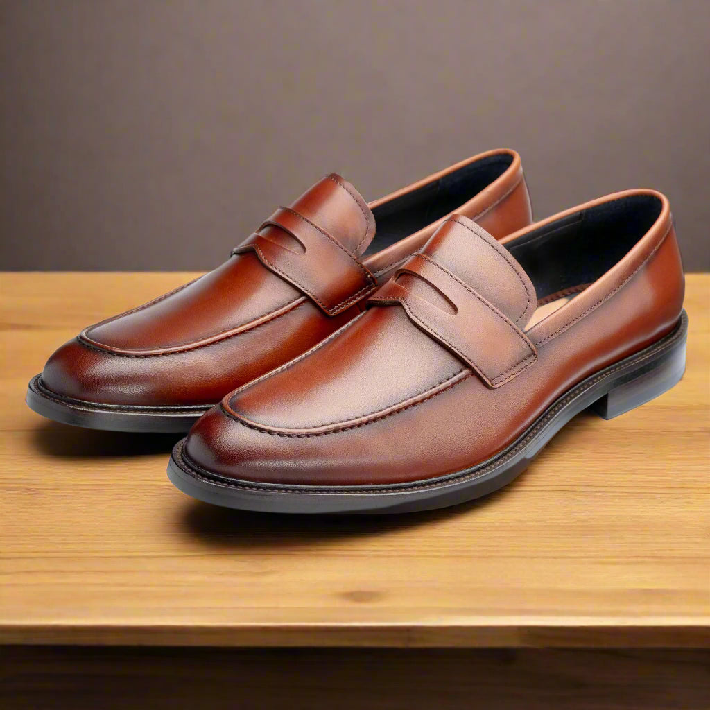 John White Mens Brown Banff Penny Loafer - Barucci