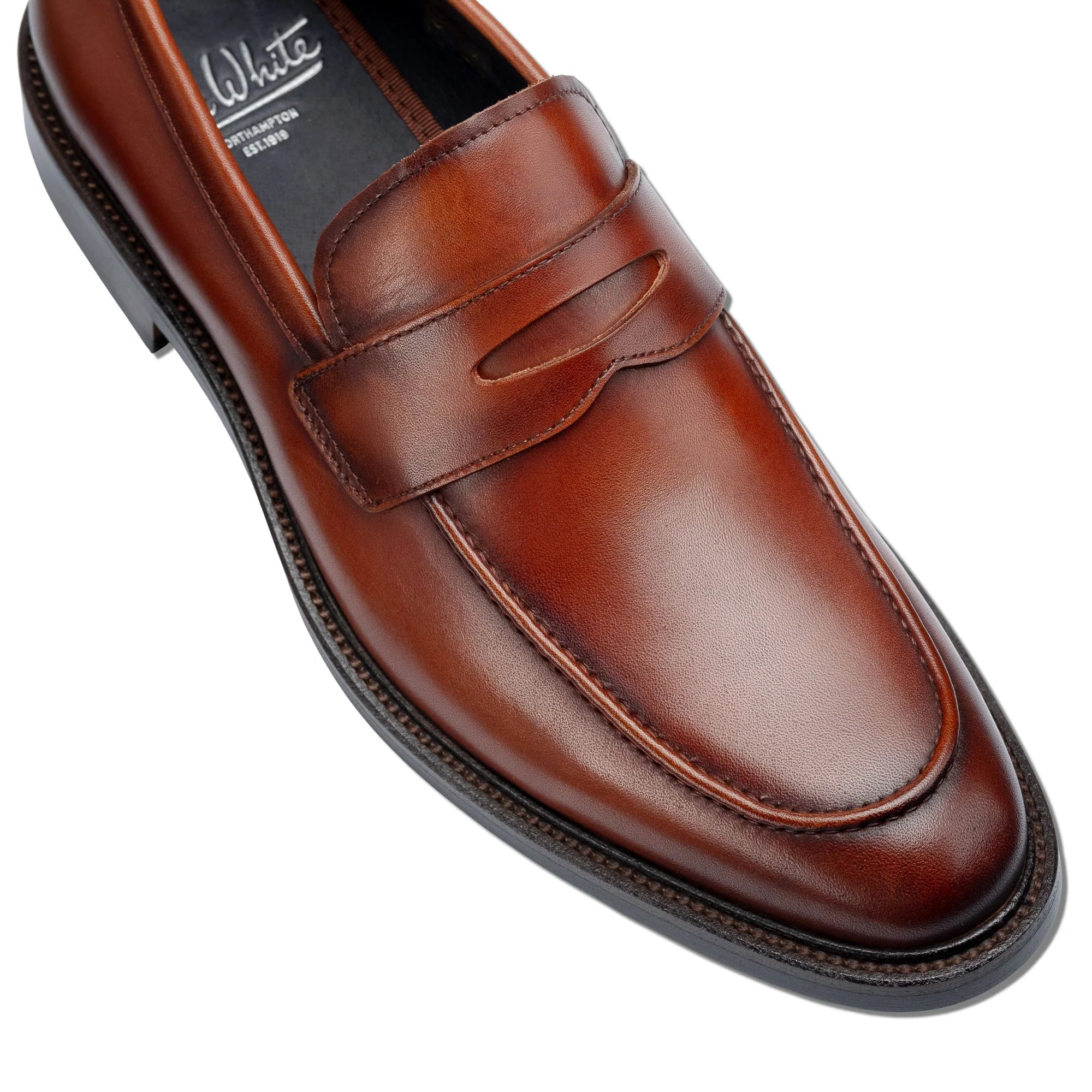 John White Mens Brown Banff Penny Loafer - Barucci