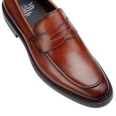 John White Mens Brown Banff Penny Loafer - Barucci